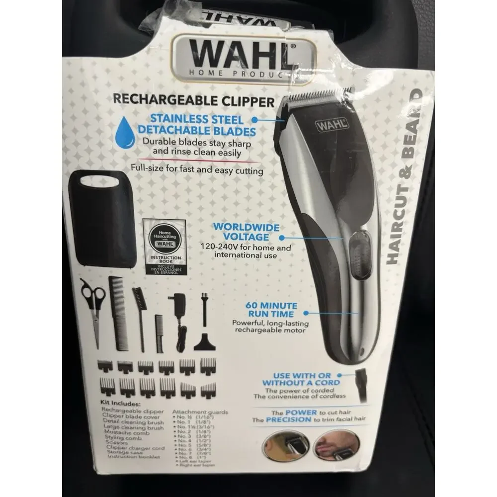 Wahl Cordless Haircut & Beard Kit — Model 9649 (21-Piece, Black Guards)